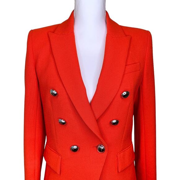 Veronica Beard Red Flame Miller Dickey Jacket Blazer Silver Double Breasted - Picture 6 of 11